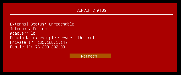 status panel